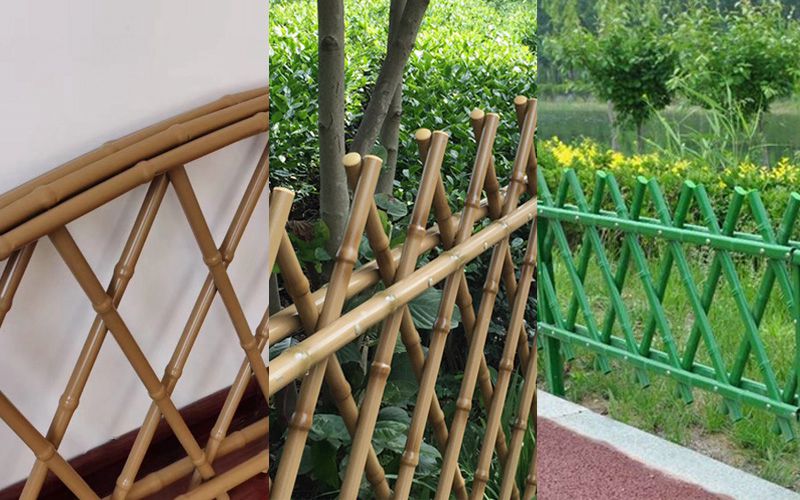 公共公園の鉄の竹の棒の庭の塀