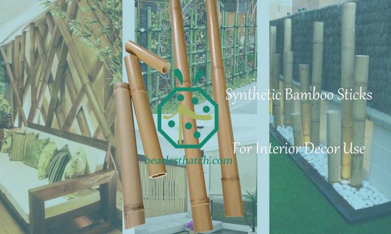 Artificial Bamboo Sticks For Waterpark Tiki Building Interior Decoration Or Exterior Backyard Fencing