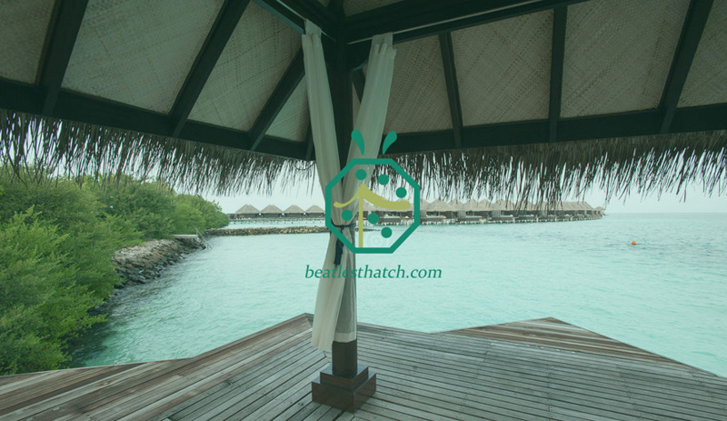 Synthetic Bamboo Ceiling Surface Matting For Beach Resort Hotel Bali Hut Decoration