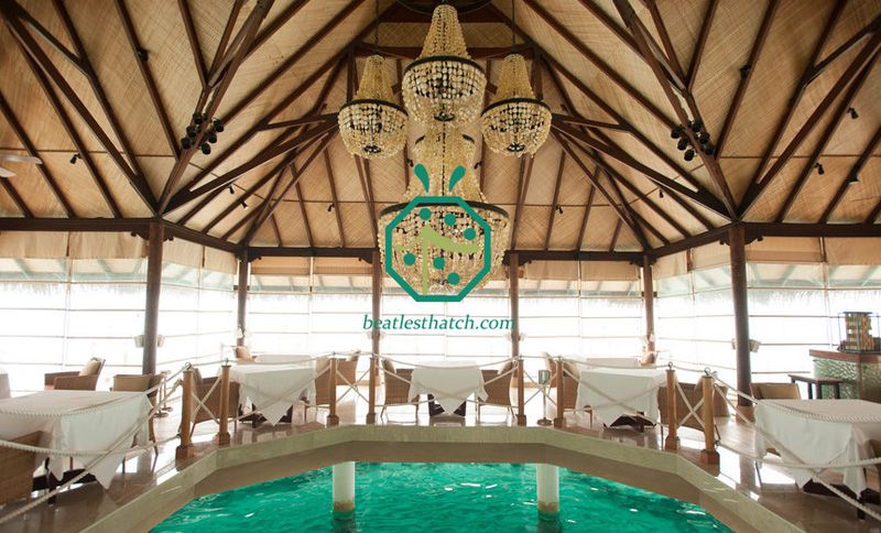 Synthetic Bamboo Weaving Mat For Resort Bungalow Ceiling Decoration
