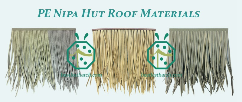 Artificial tiki hut thatch roofing materials