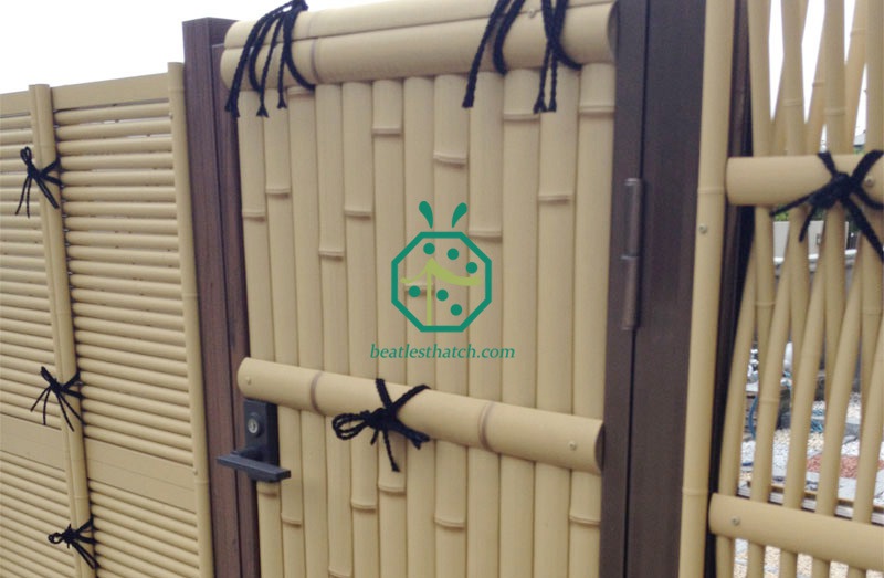 Combination of both artificial bamboo sticks and bamboo panels