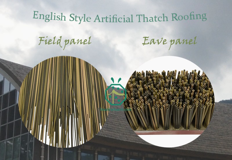 英国スタイルのコテージ人工わらまたは葦の茅葺きと庇の茅葺き屋根パネル