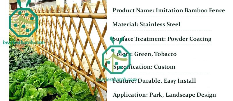 Garden or park landscape decoration steel bamboo fence screening poles