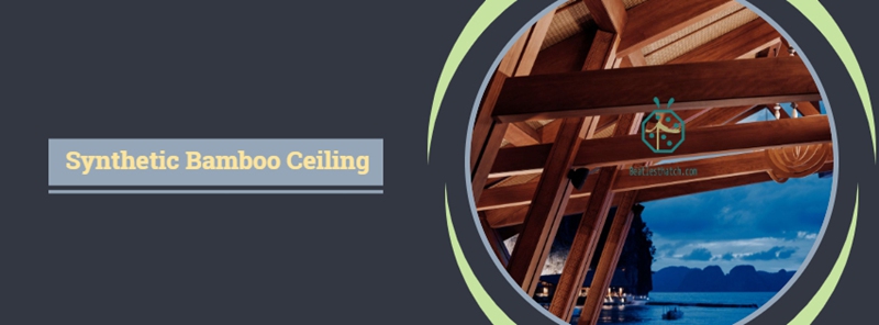 Synthetic Bamboo Ceiling Mat Under Thatched Roof Synthetic Bamboo Ceiling Mat Under Thatched Roof