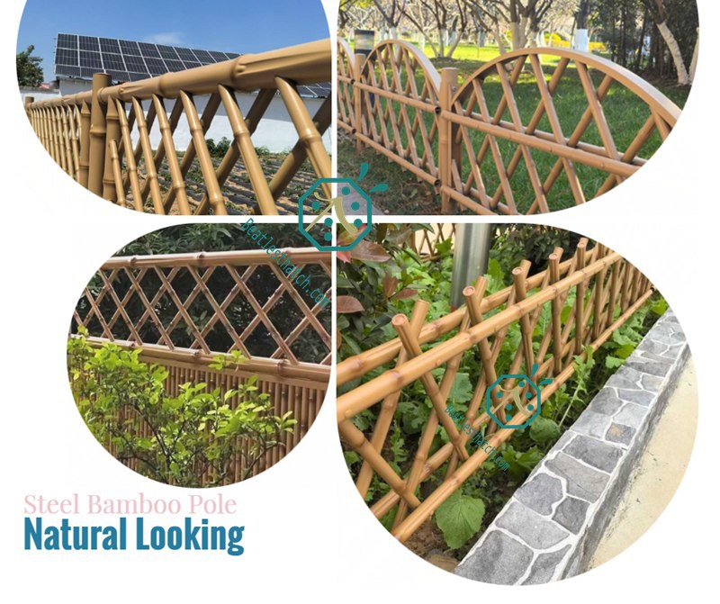 Steel Bamboo Pole Fence for Summer Style Landscape Decoration