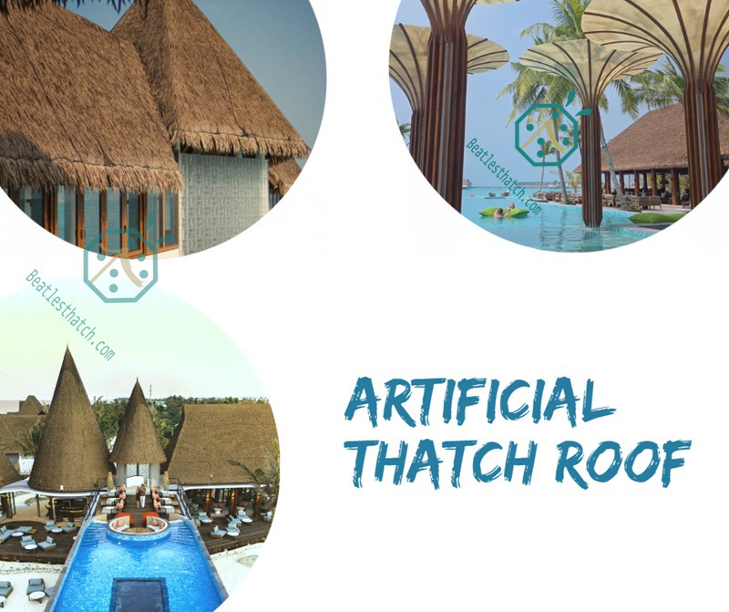 10000 square meters synthetic cadjan thatch roof projects in Maldives