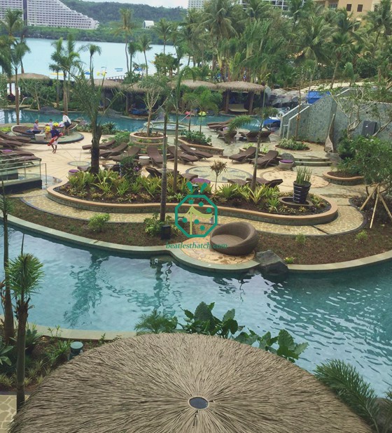 Plastic Thatch Roofing for Guam Hotel Renovation Project