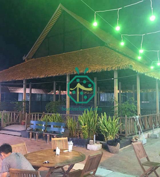 カンボジアバンガローレストラン合成茅葺屋根プロジェクト