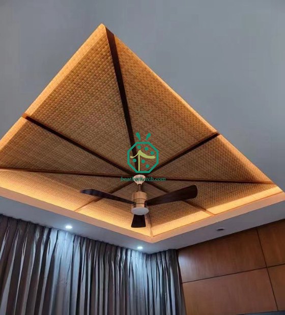 家の天井の補修のためのプラスチック竹織りパネル